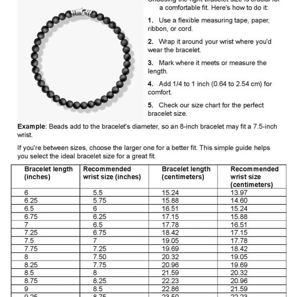 CHC 6mm Bead Men's Bracelet & Sterling Silver Satin Finish - Picture 5 of 6